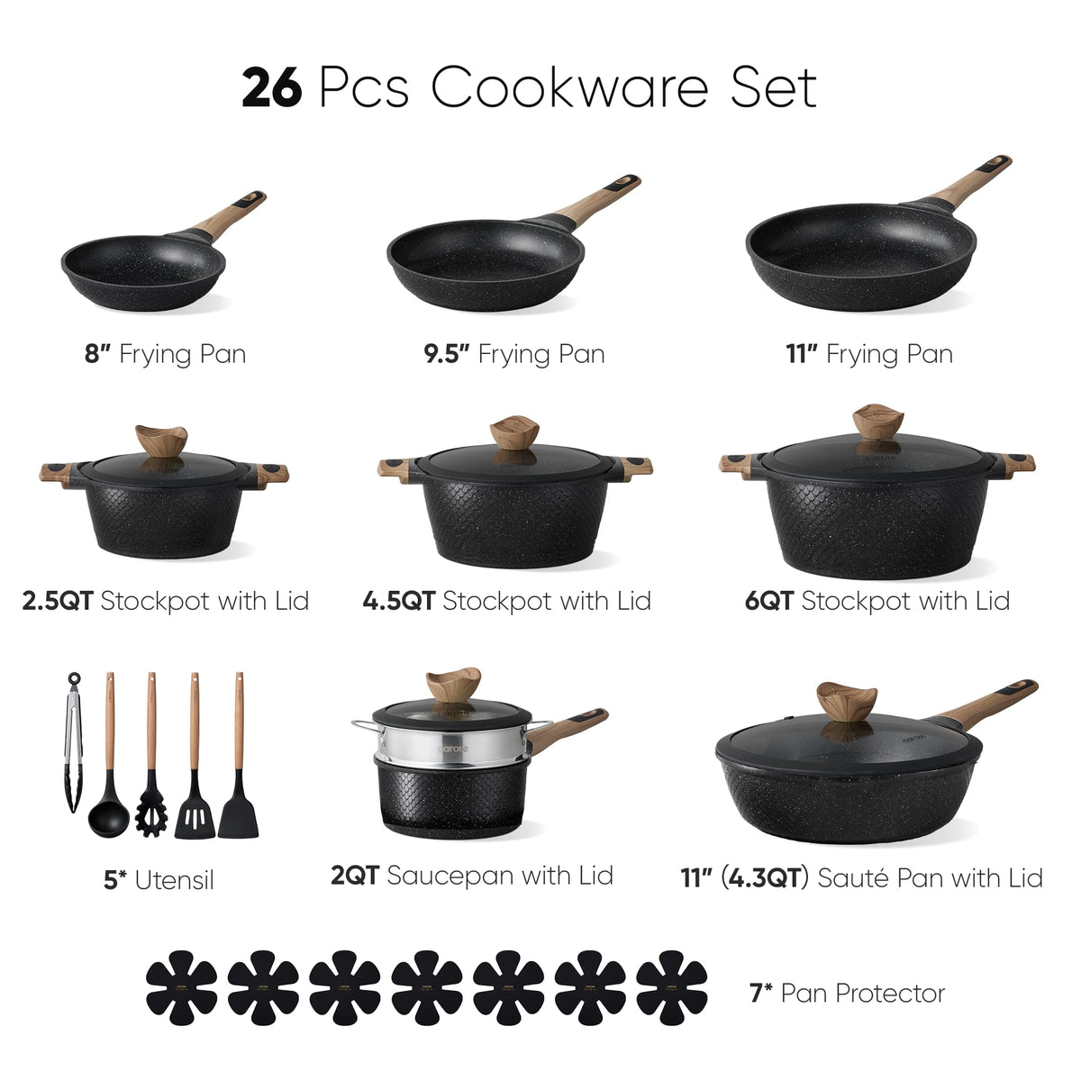 CAROTE 9.5in fry pan with smooth food release.