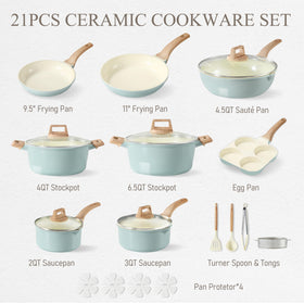 CAROTE 9.5-inch fry pan with ceramic coating for easy release.