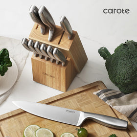 CAROTE all-stainless steel knife set with sleek rust-resistant finish