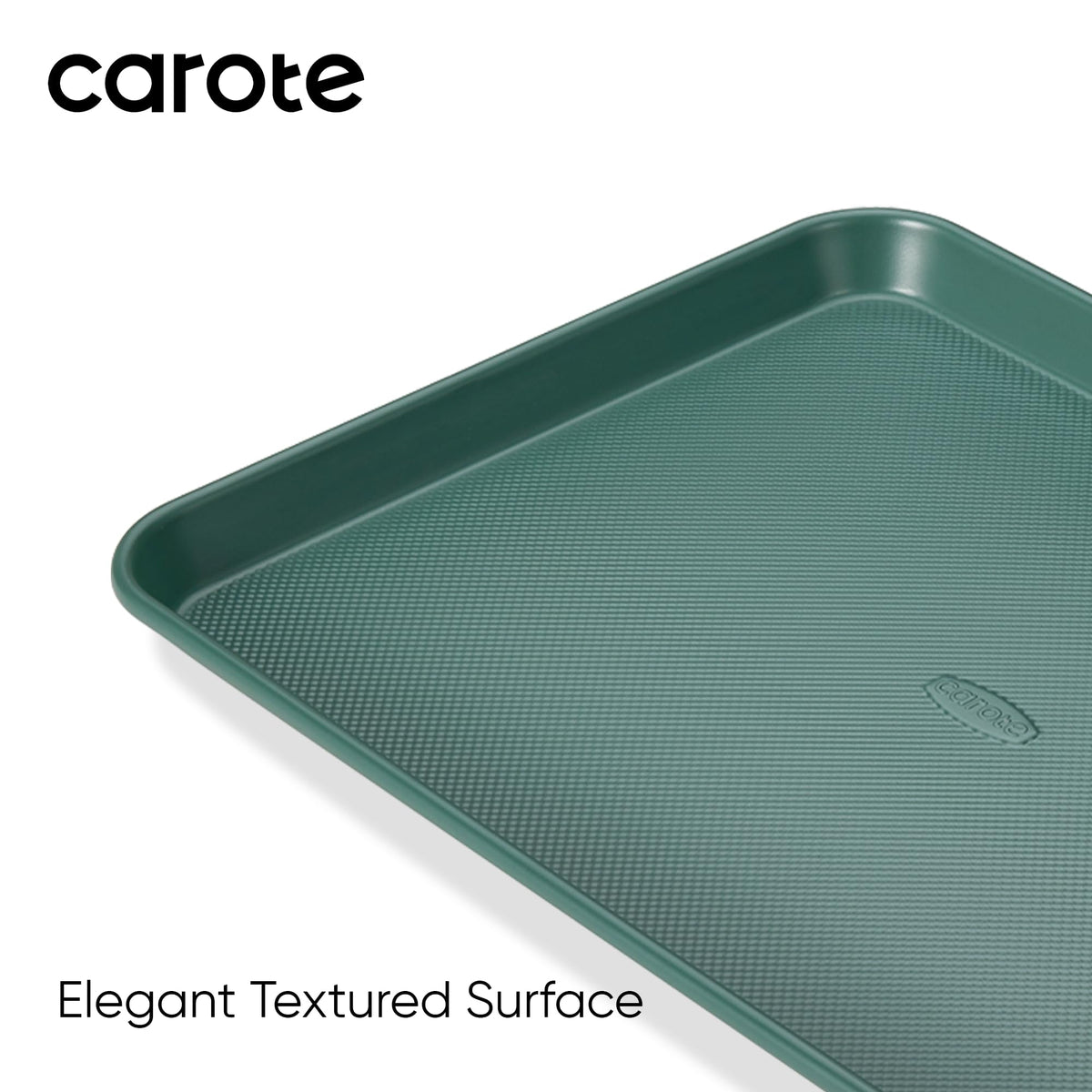 CAROTE bakeware set shows stackable design for compact storage
