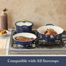 CAROTE blue cookware set adds stylish update to any kitchen.