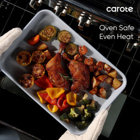 CAROTE bakeware in blue-grey finish adds modern style to the kitchen