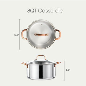 CAROTE brushed stainless steel finish for durable, easy cleaning.