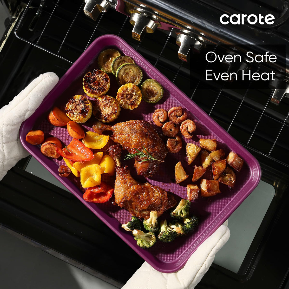 CAROTE carbon steel bake pans deliver durable performance and even baking