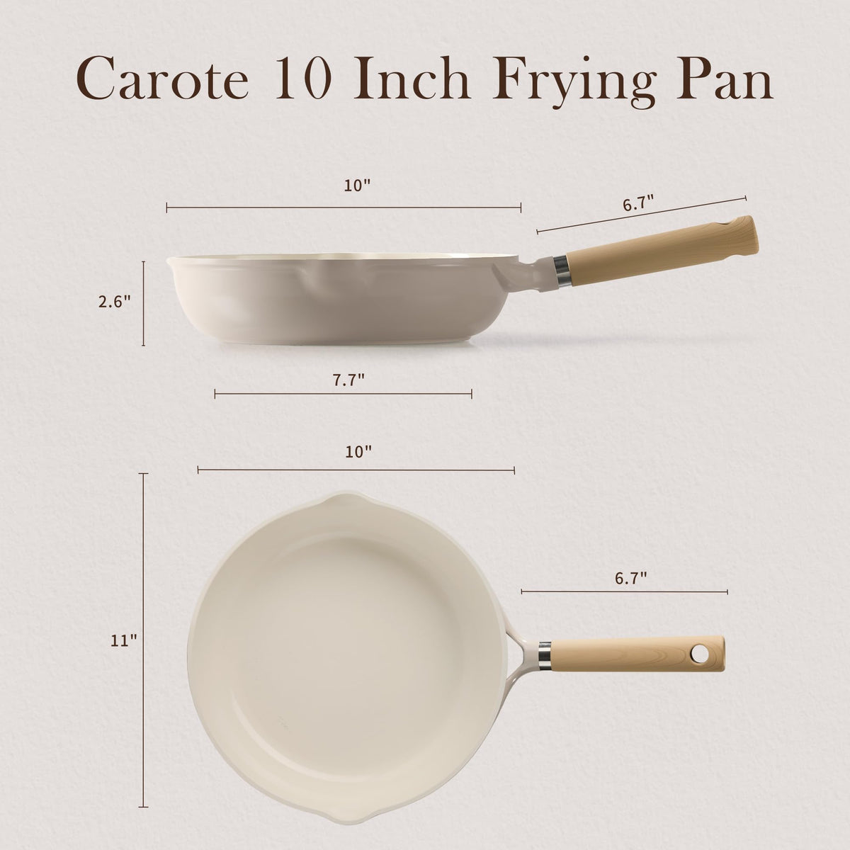 CAROTE ceramic coating close-up shows non-toxic surface for healthier cooking.