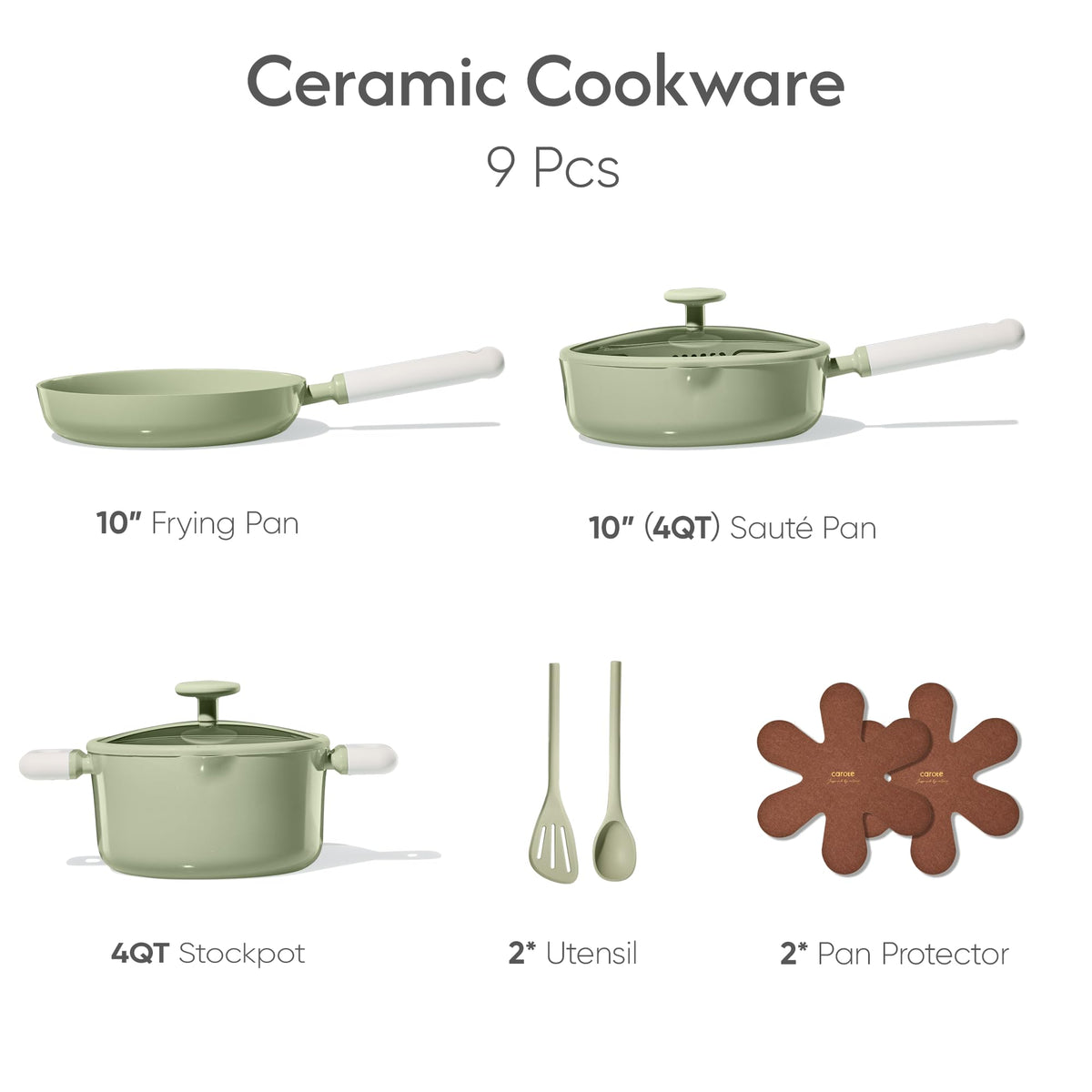 CAROTE ceramic nonstick coating close-up showing smooth surface for effortless cleanup.