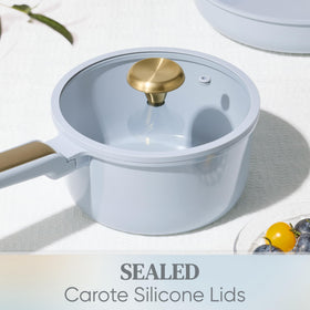 CAROTE 5qt stock pot with lid in pastel blue for hearty meals