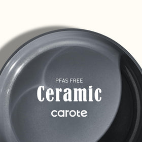 CAROTE Ceramic Cookware Set with lids demonstrates reliable heat control for simmering recipes.