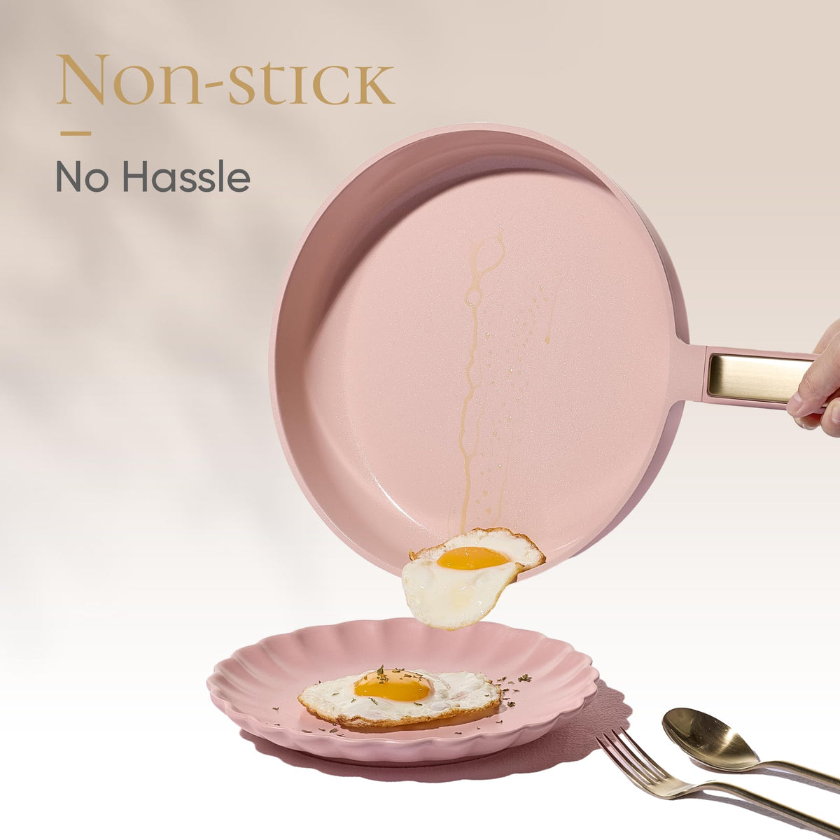 CAROTE spatula included for flipping and stirring in a nonstick surface.
