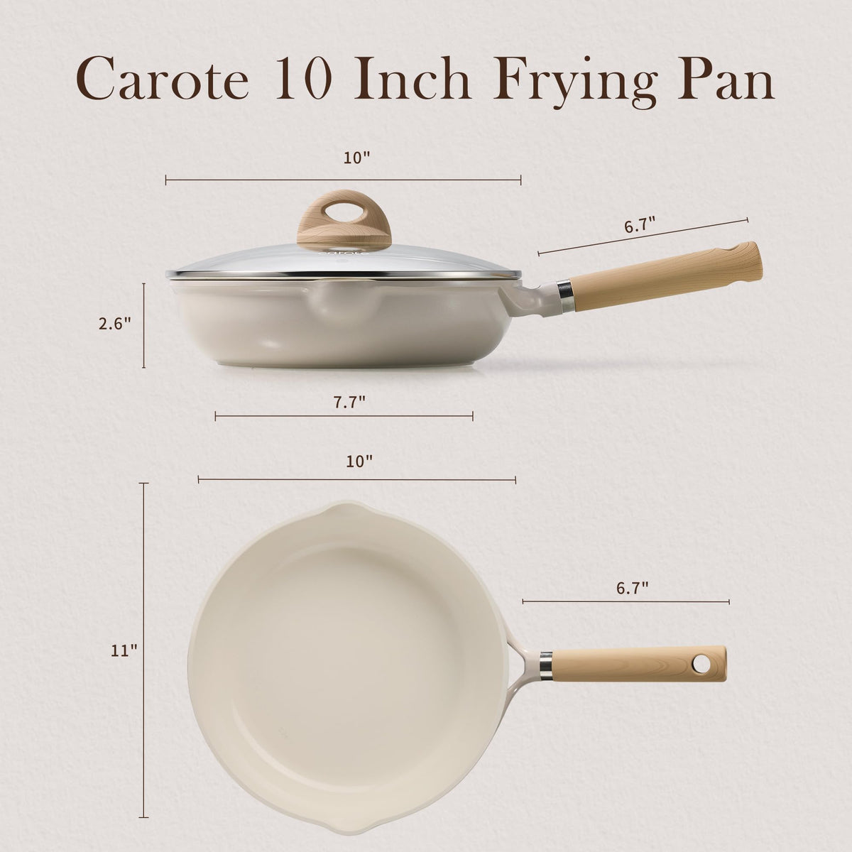 CAROTE ceramic nonstick coating close-up for smooth release