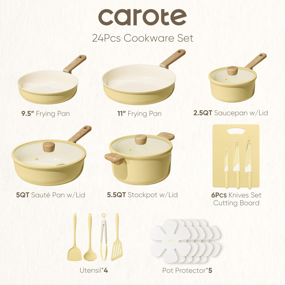CAROTE ceramic nonstick coating close-up showing easy release