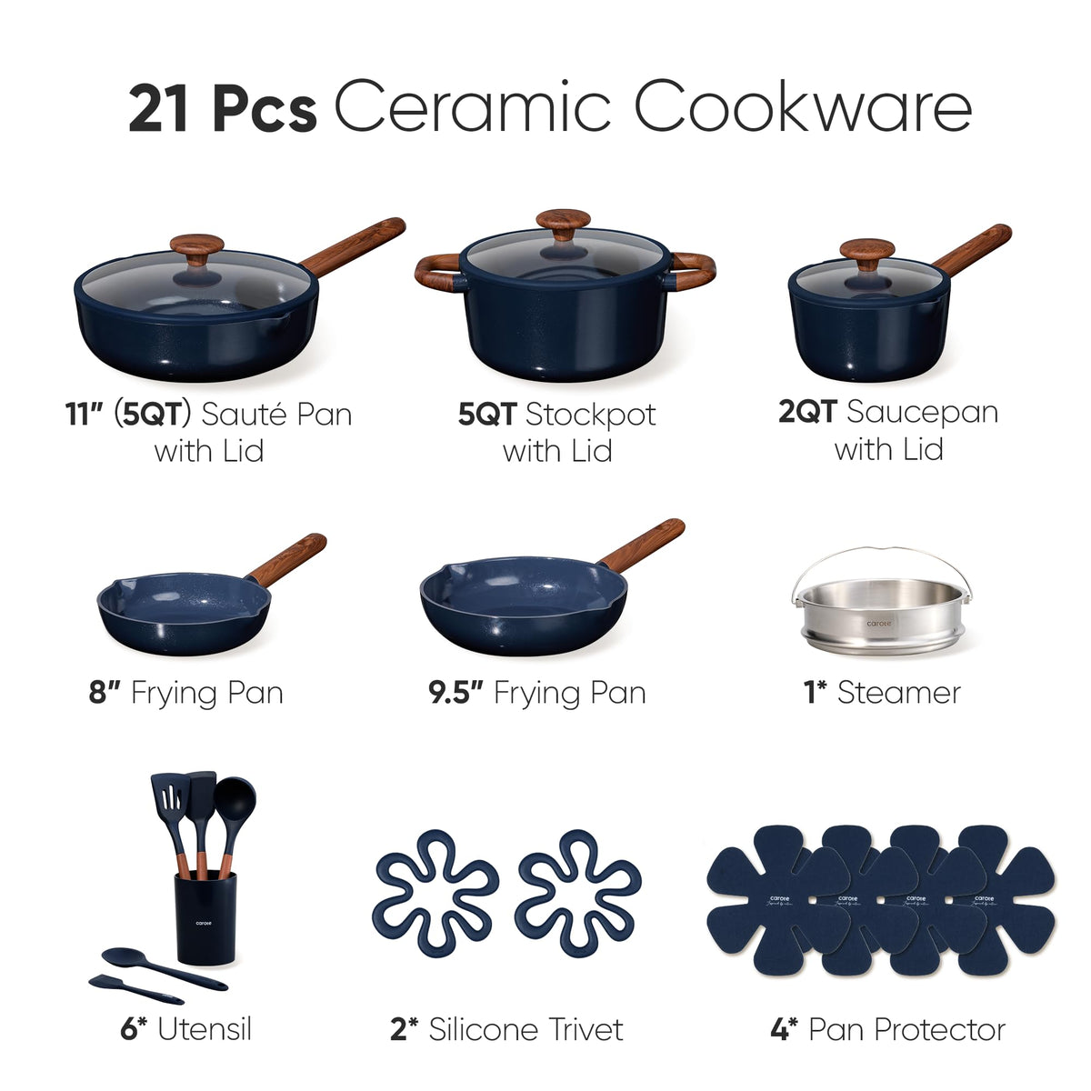 Close-up of CAROTE ceramic nonstick coating for easy release.