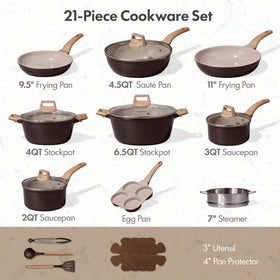 CAROTE ceramic nonstick coating enables easy release and quick cleanup