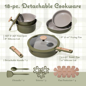 CAROTE ceramic nonstick coating helps eggs slide smoothly with little oil.