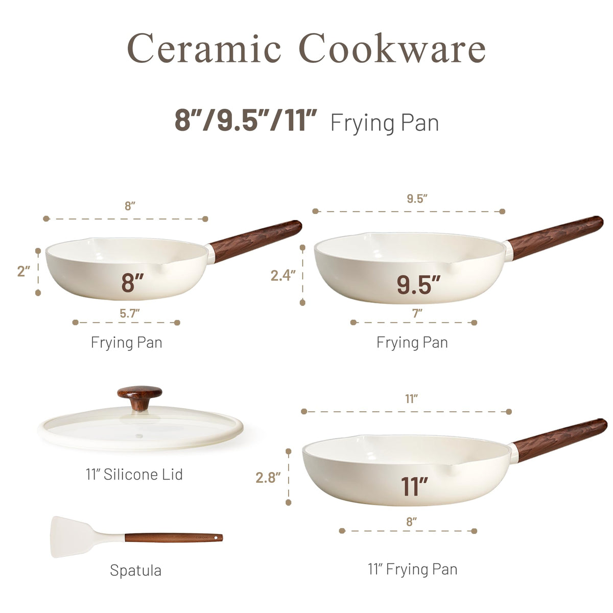 CAROTE 9.5-inch ceramic pan with even heat for consistent results.