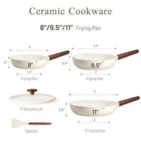 CAROTE 9.5-inch ceramic pan with even heat for consistent results.