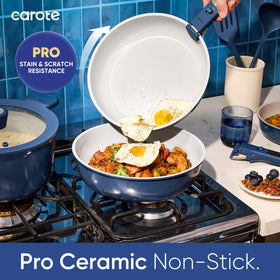 CAROTE ceramic nonstick surface enables effortless food release and low-oil meals.