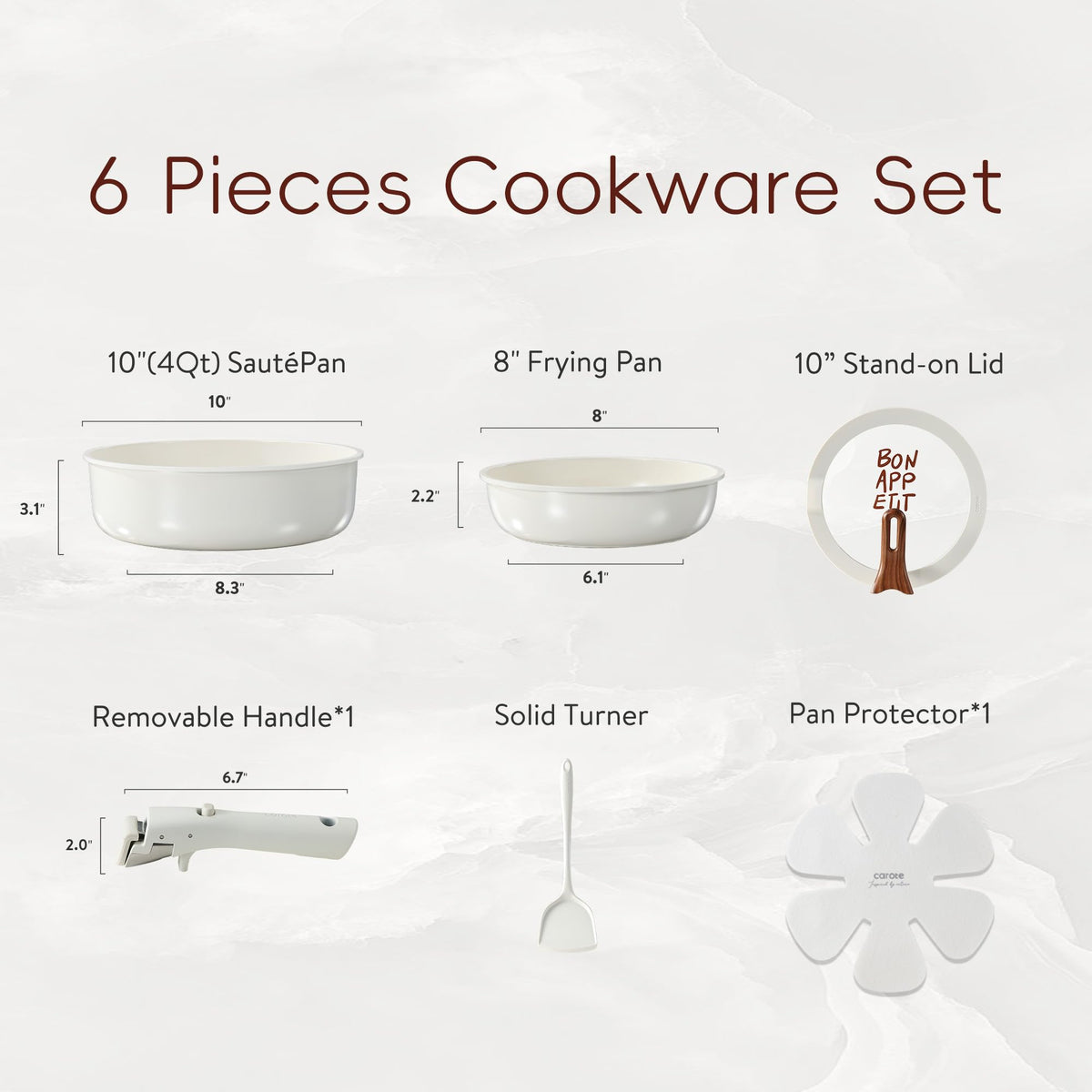 CAROTE 10-inch sauté pan shown for versatile searing and even heat.