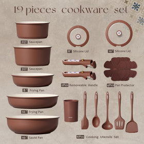 CAROTE ceramic pots and pans on stove enable even heating and efficient cooking.