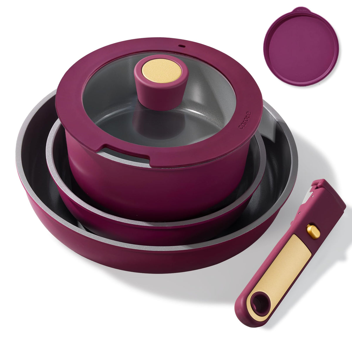 CAROTE ceramic pots and pans set with ceramic coating for easy upkeep and healthier cooking.