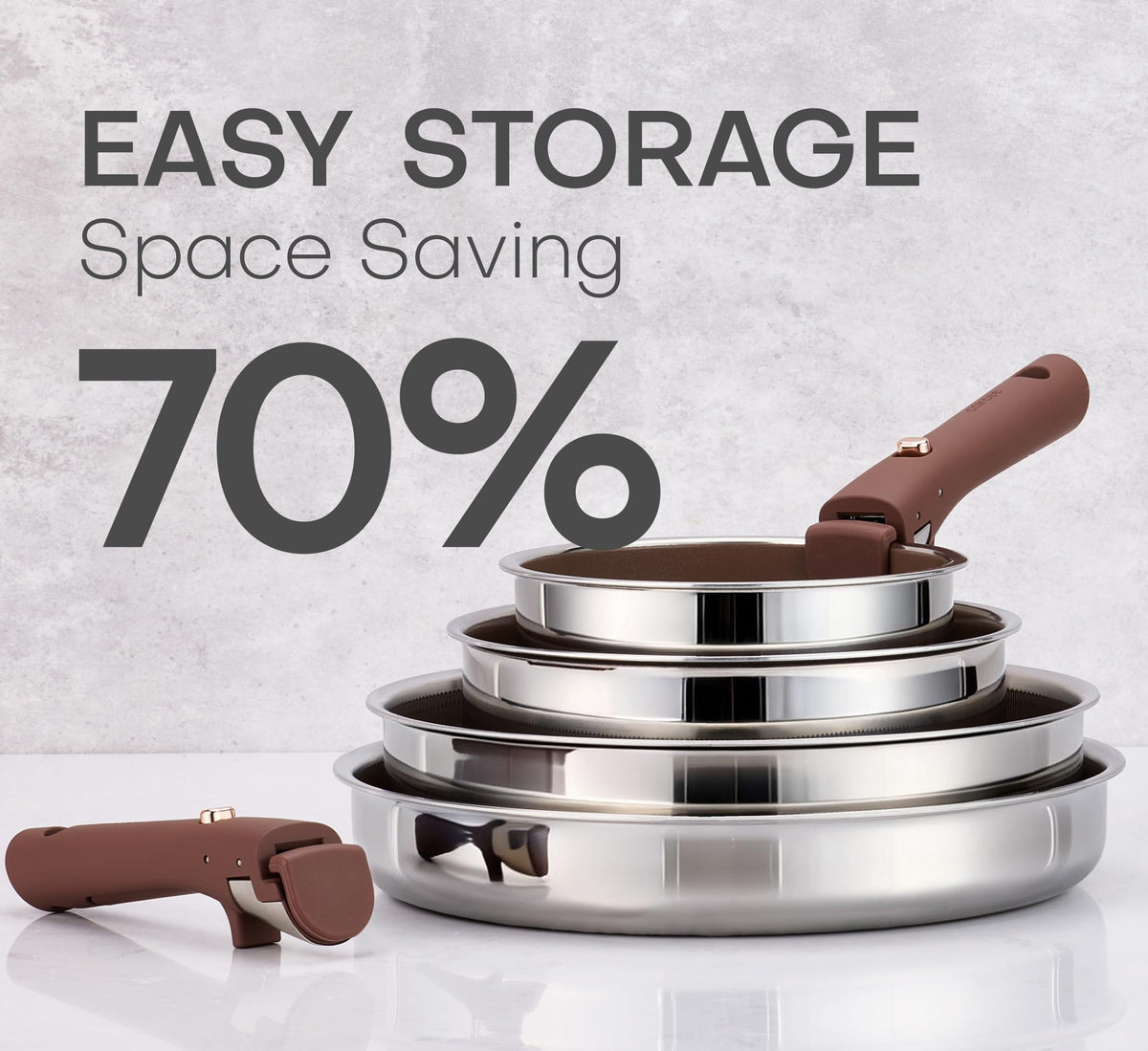 Carote compact stack supports space-saving storage in small homes.