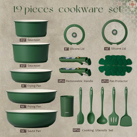 CAROTE detachable-handle pots and pans for compact storage.