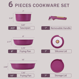 CAROTE detachable handle enables stove-to-oven transitions with secure grip.
