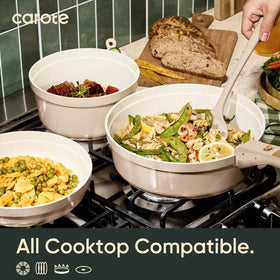 CAROTE die-cast aluminum construction provides durability and even heat.