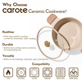 Durable die-cast CAROTE pot ready for daily meals.