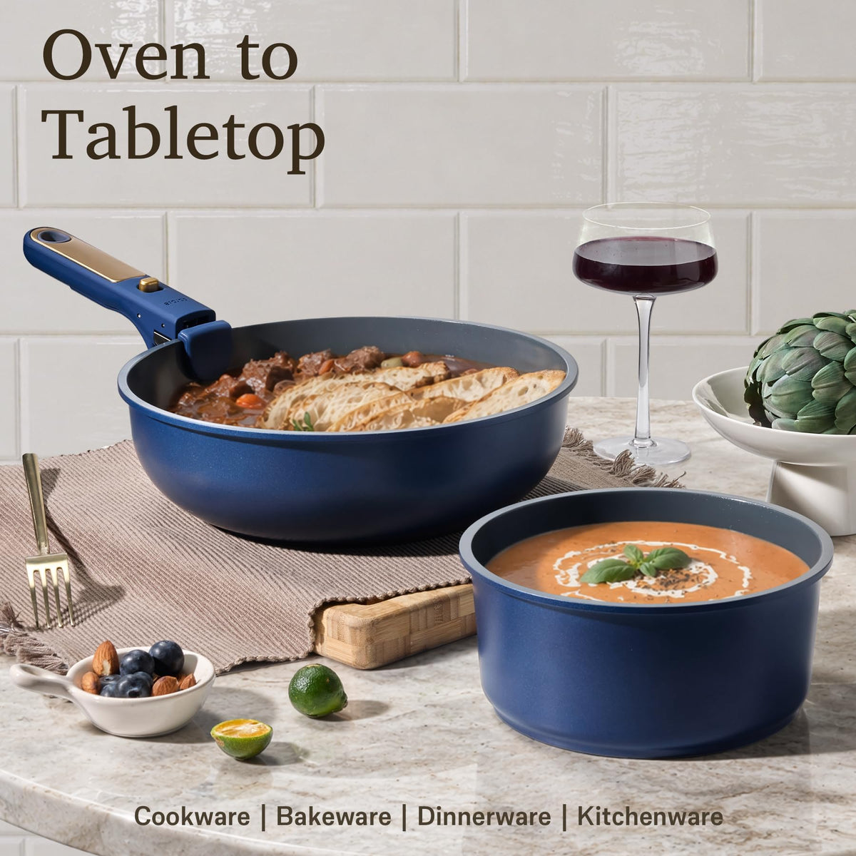 CAROTE dishwasher-safe bottom resists black residue with spray-coated design.