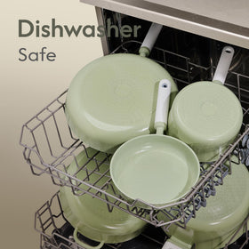 CAROTE dishwasher-safe cookware shown after kitchen cleanup.