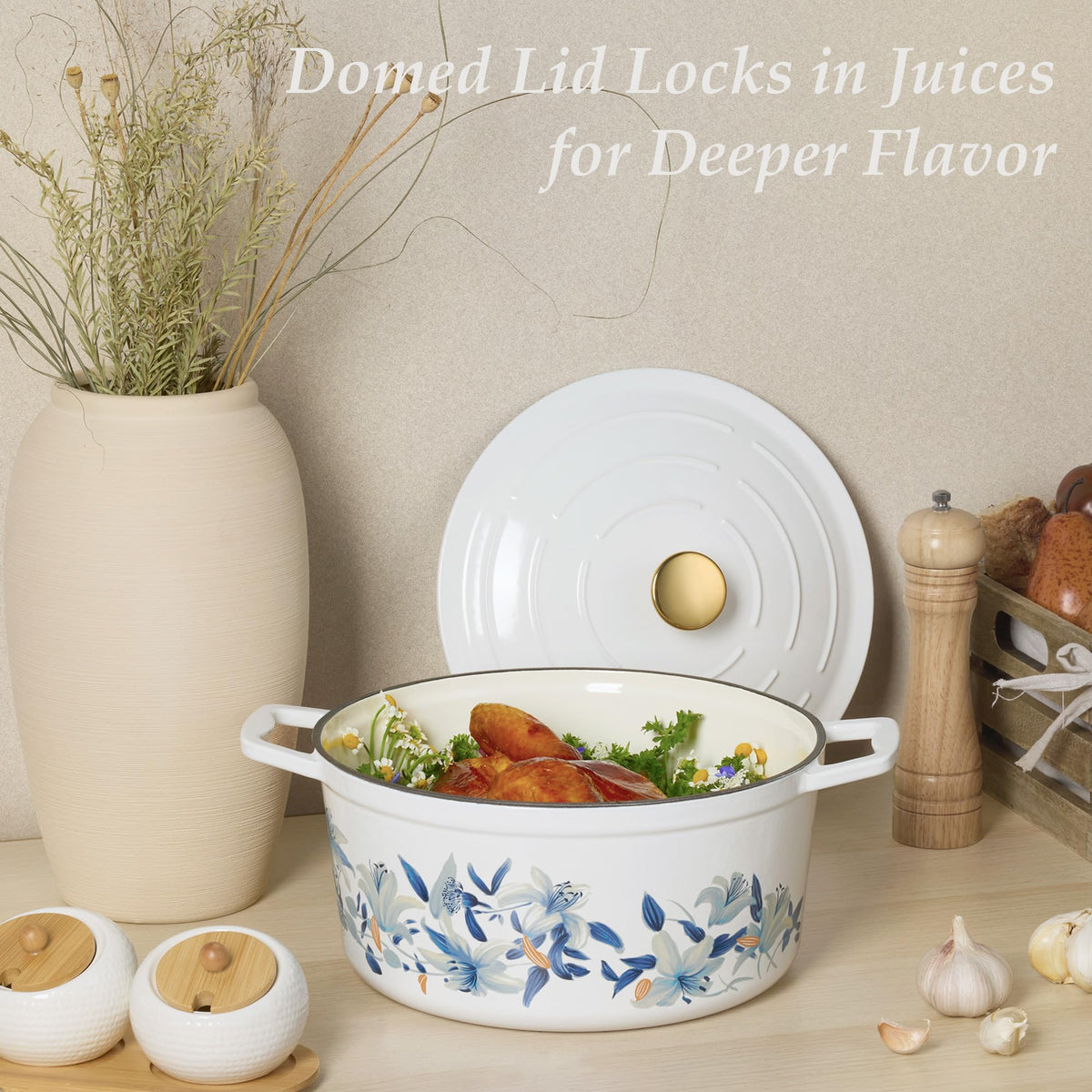 CAROTE Dutch oven in braising setup for rich, tender results