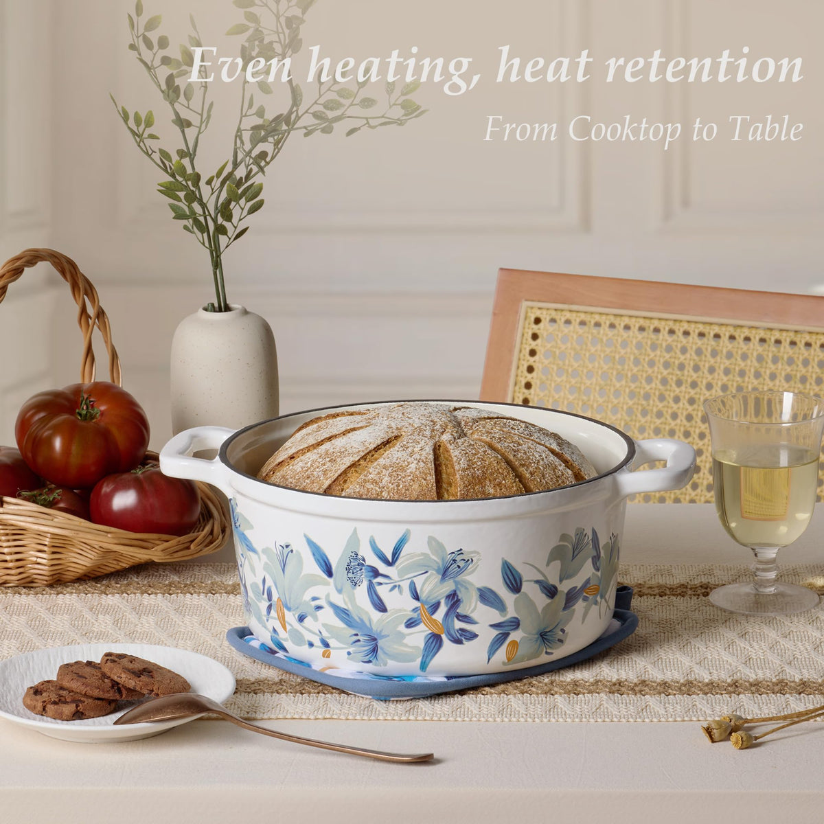 CAROTE dutch oven double-handles ensure safe transport from stove to table