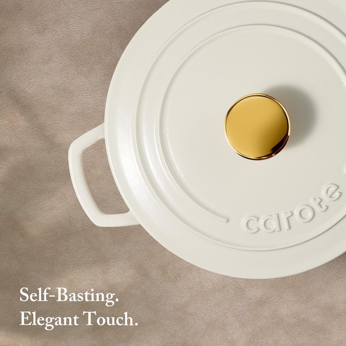 CAROTE easy-clean porcelain surface simplifies cleanup after slow simmer.