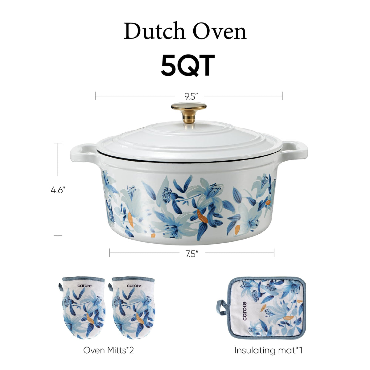 CAROTE dutch oven lid provides secure fit for tight simmering and flavor locking