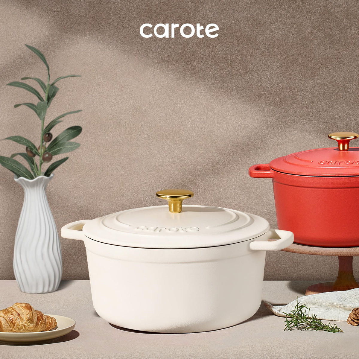 CAROTE versatile Dutch oven supports sautéing, braising, and more.