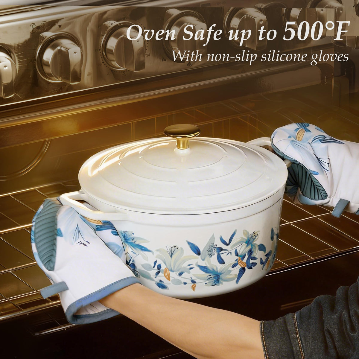 CAROTE Dutch oven on stovetop demonstrates broad stovetop compatibility