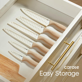 CAROTE easy carry and storage design with blade guards for safe RV or kitchen use.