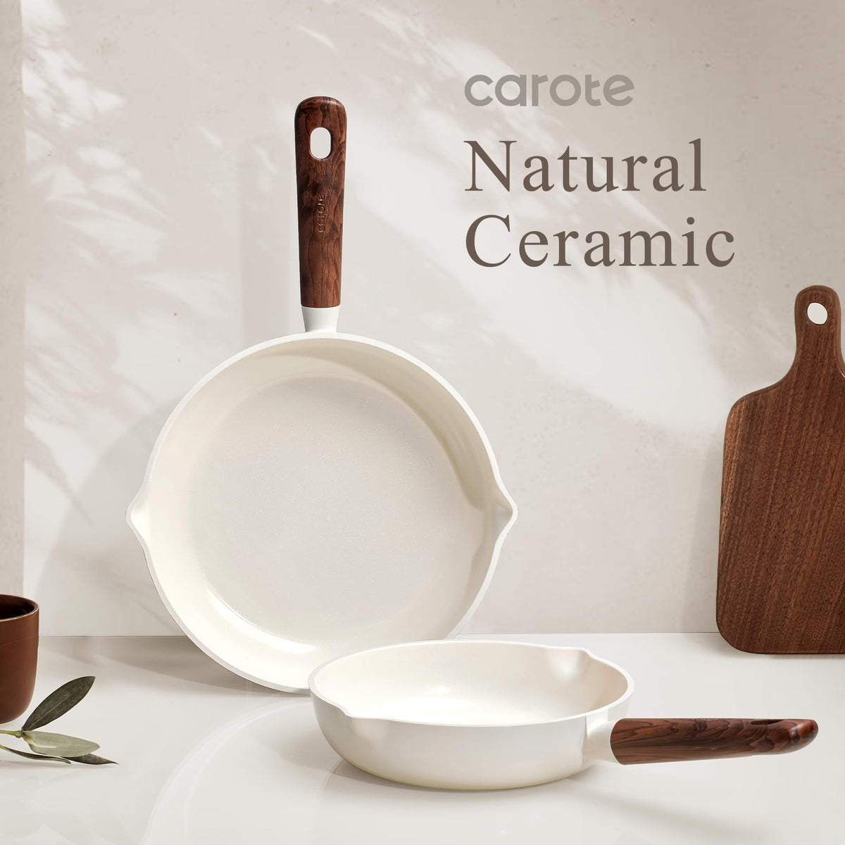CAROTE ceramic nonstick coating resists sticking for easier cleanup.