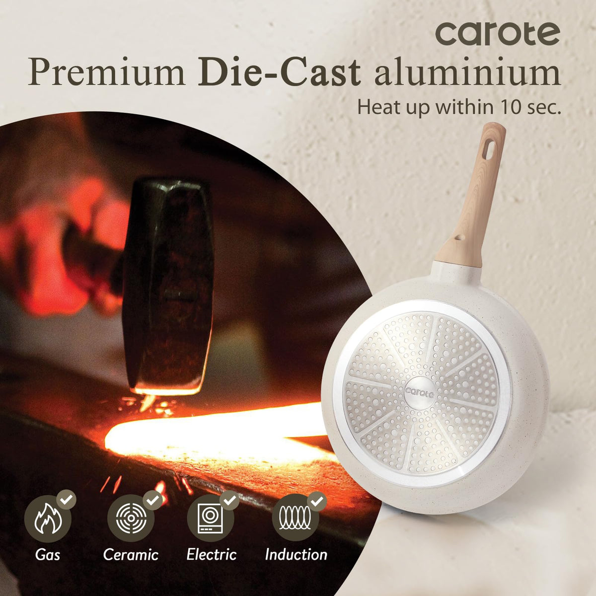 CAROTE easy-clean design makes wiping or rinsing quick