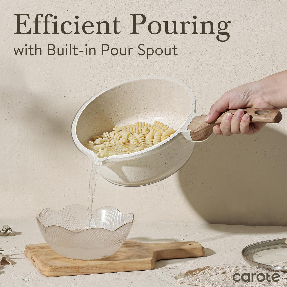 CAROTE easy-clean interior, rinse with soap for fast cleanup after cooking.