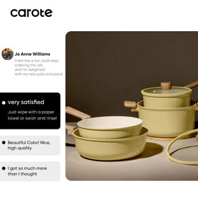 CAROTE easy-clean nonstick surface simplifies cookware cleanup