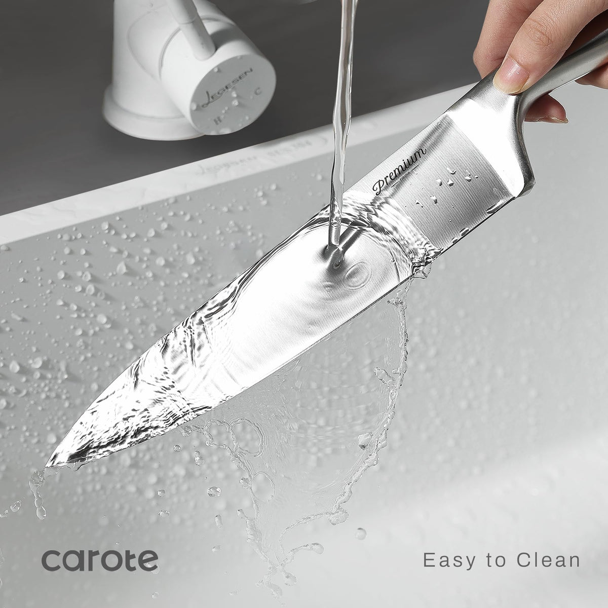 CAROTE easy-clean stainless surfaces resist grime after prep