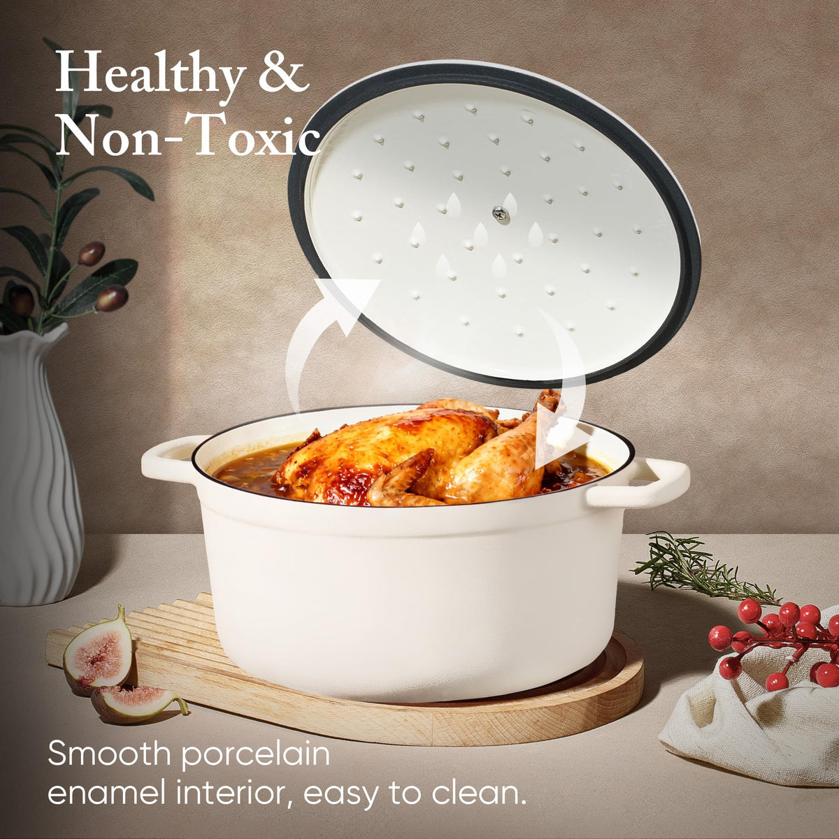 CAROTE handles shown close-up, designed for secure transfer from stovetop to oven.