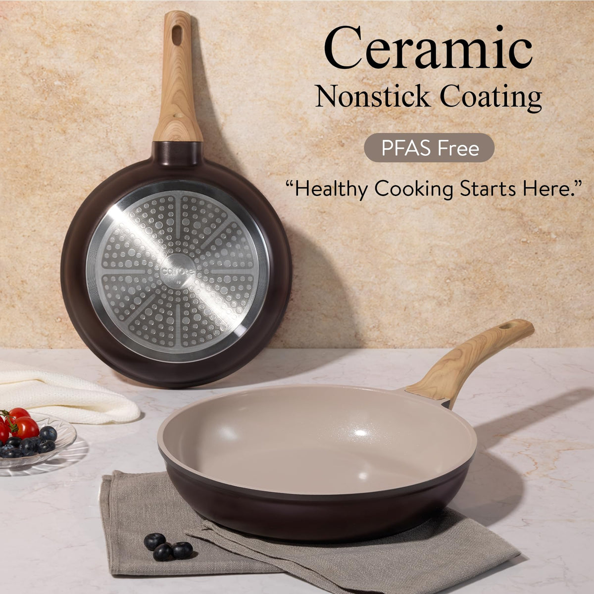 CAROTE pans offer even heat delivery for consistent results