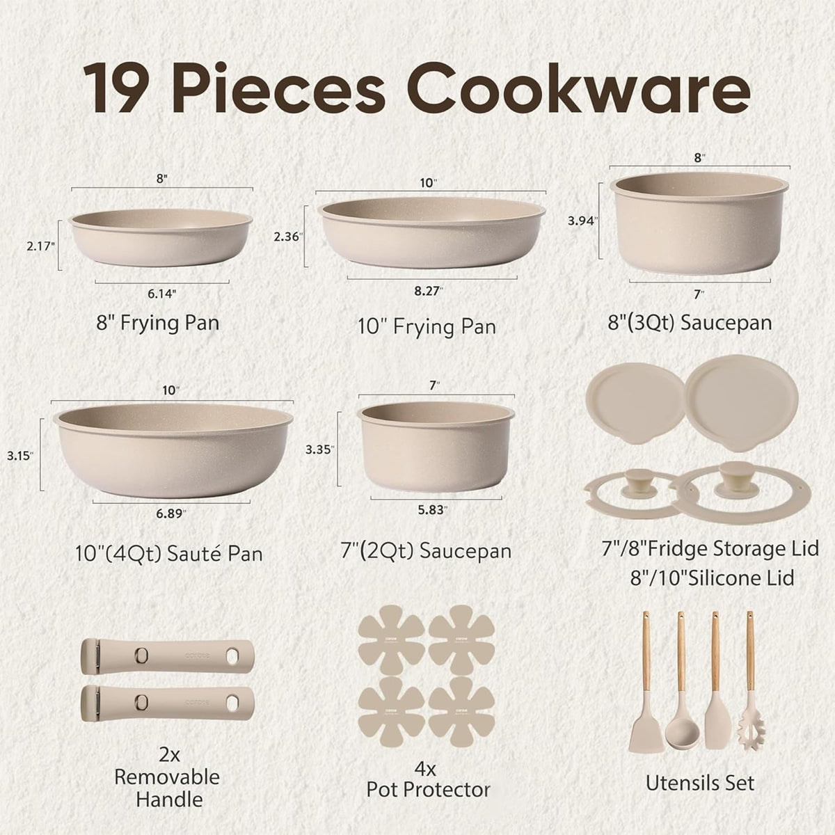 CAROTE nonstick coating delivers easy release and simple cleanup.