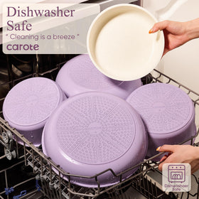 CAROTE fridge-storage-lids demonstrates organized cooling with dedicated lids for leftovers.