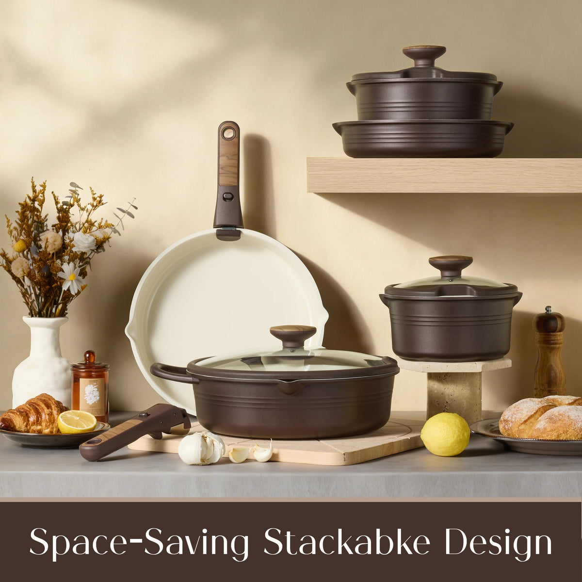 CAROTE from-stovetop-to-table with detachable-handles supports safe transfers.
