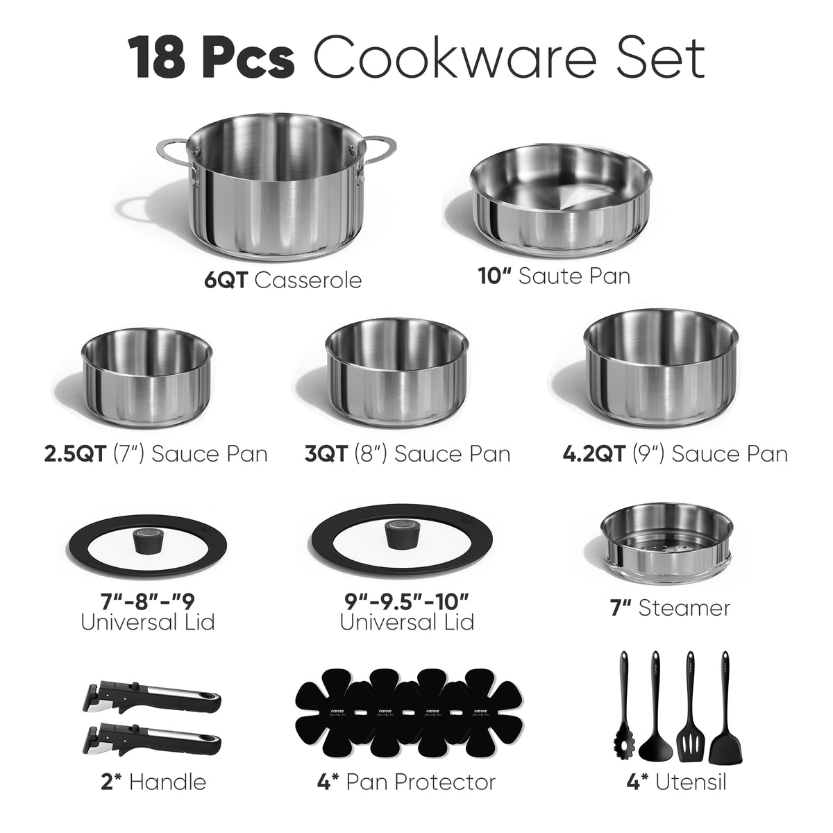 CAROTE 3-ply-base cookware demonstrates even heat for consistent cooking.