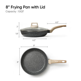 CAROTE glass lid on pan for precise heat control during cooking.